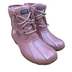 Sperry‎ Rose Pink Saltwater Duck Boot, Women's Size 1, EUC